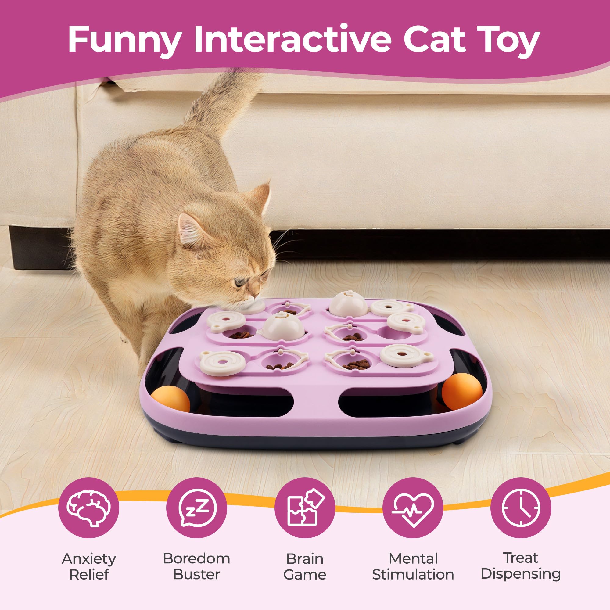 LACCEN Estimulo mental con rompecabezas para gatos en interior