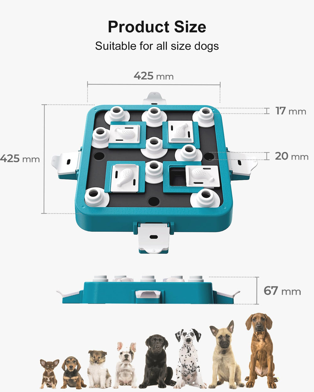 LACCEN Juguete rompecabezas para perros, diseño resistente: estructura estable durante el juego.