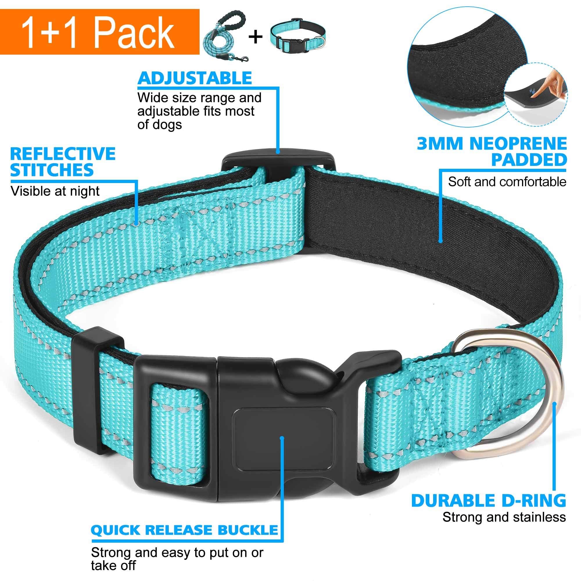 Ladoogo collar aro en D metalico duradero para paseos seguros