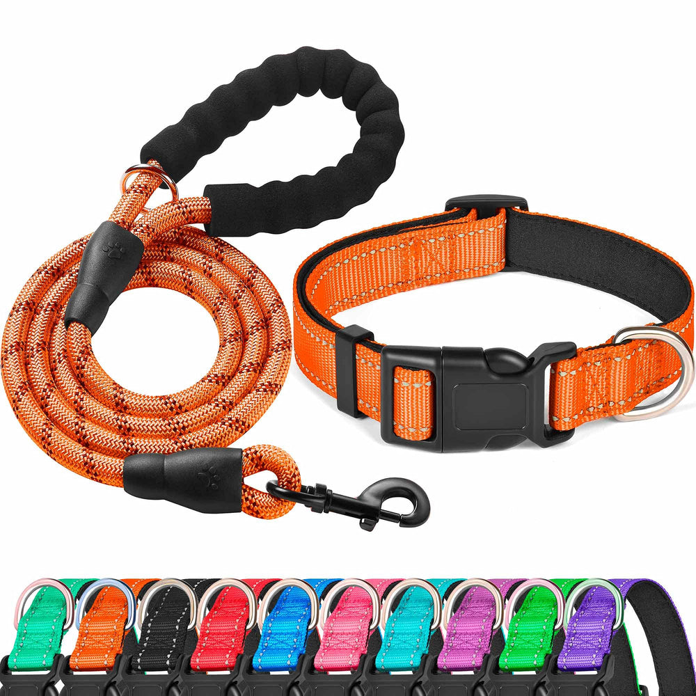 Collar reflectante de Ladoogo con neopreno suave para paseos nocturnos