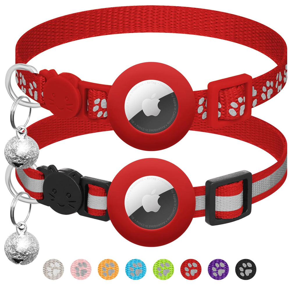 Collar Lafayi para gatos con estuche de silicona para AirTag, protección ligera