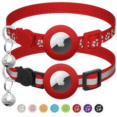 Collar Lafayi para gatos con estuche de silicona para AirTag, protección ligera