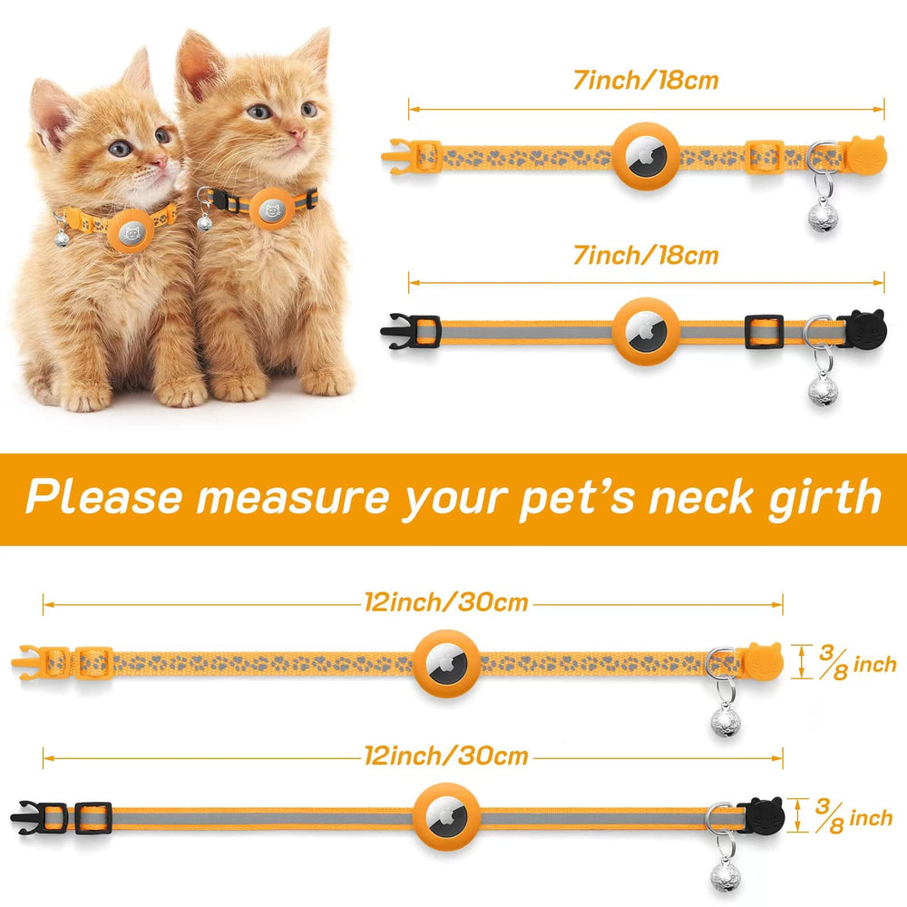 Pack de dos collares naranja LAFAYI para gatitos, ideal para regalos.