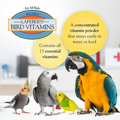 Polvo de vitaminas Avi-Era de Lafeber's, se mezcla rápido en agua para aves.