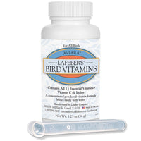 Lafeber's Avi-Era polvo vitamínico en envase, nutrición diaria para aves.