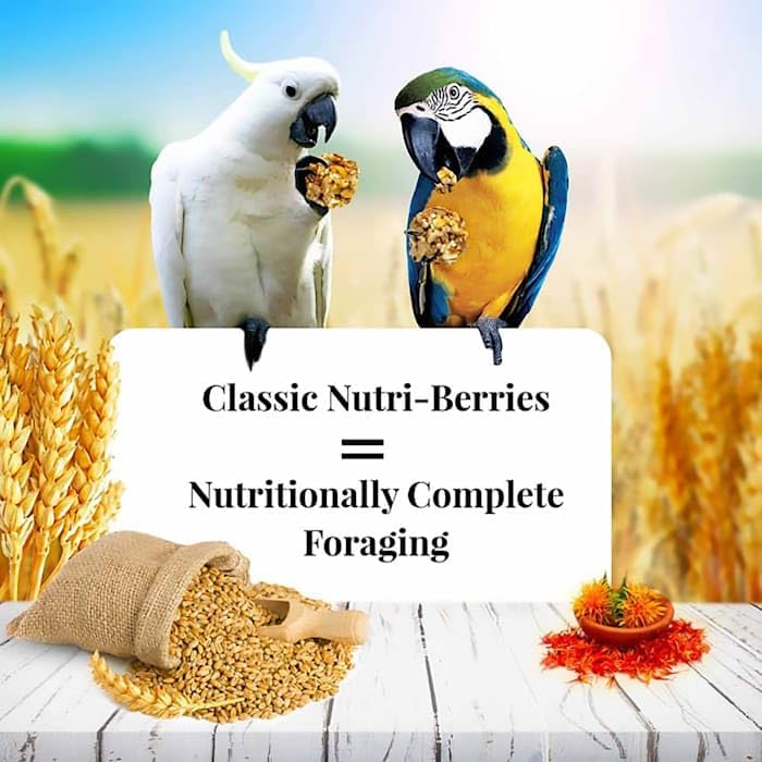 Lafeber's Nutri-Berries con ingredientes de grado humano, sin OGM.