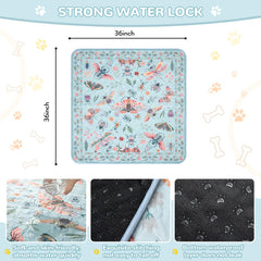 Lahome almohadilla para perros con diseño insectos, absorción rápida para jaula y sala.