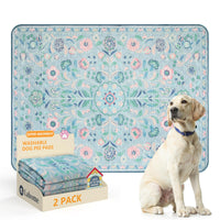 Lahome almohadillas para perros lavables azul botánico protegen el suelo.