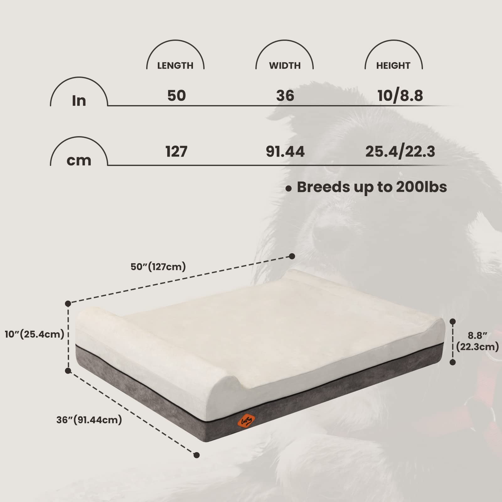 Laifug cama con doble almohada, soporte para cabeza y cuello.
