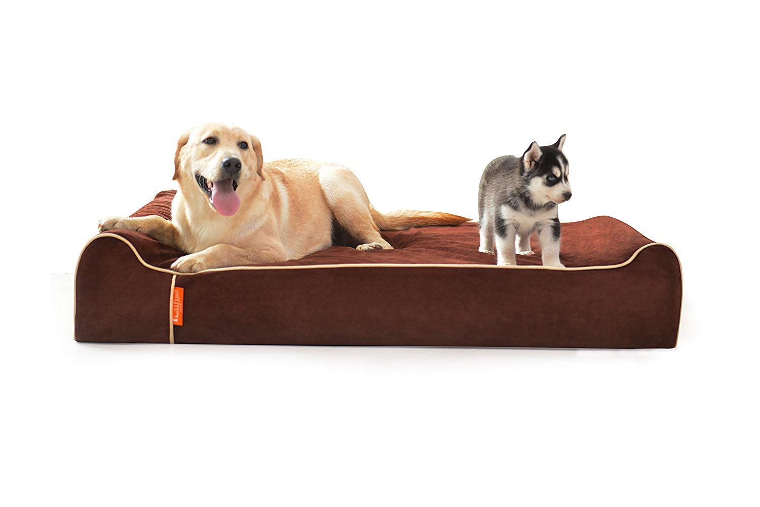 Laifug cama perro ortopédica con doble almohada para mayor confort nocturno.