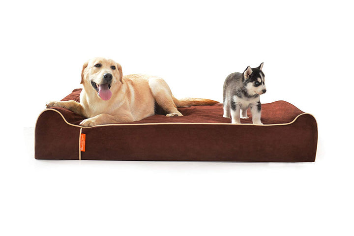 Laifug cama perro ortopédica con doble almohada para mayor confort nocturno.