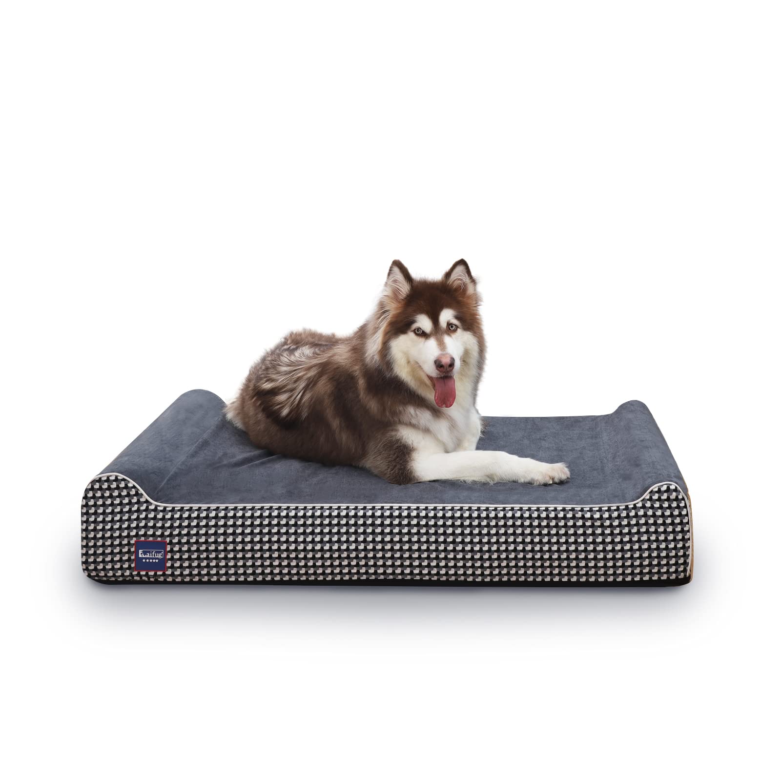 Laifug cama ortopédica para perro con espuma de memoria para confort diario.