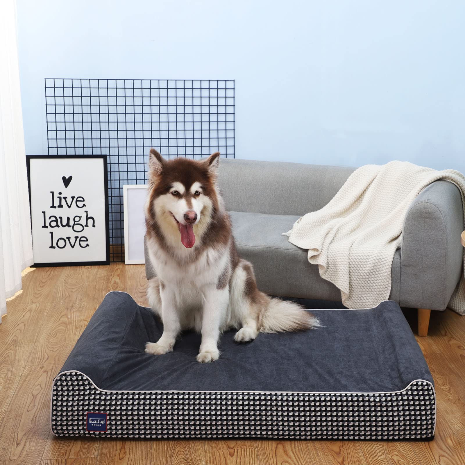 Laifug cama ideal para perros entre 50 y 150 libras.