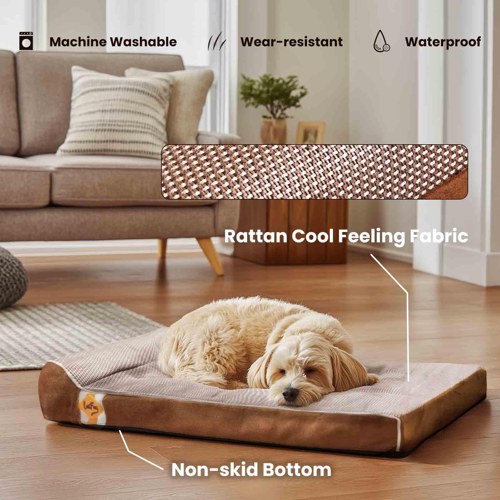 Laifug cama de tamaño grande 34x22x5-5 pulgadas para perros grandes.