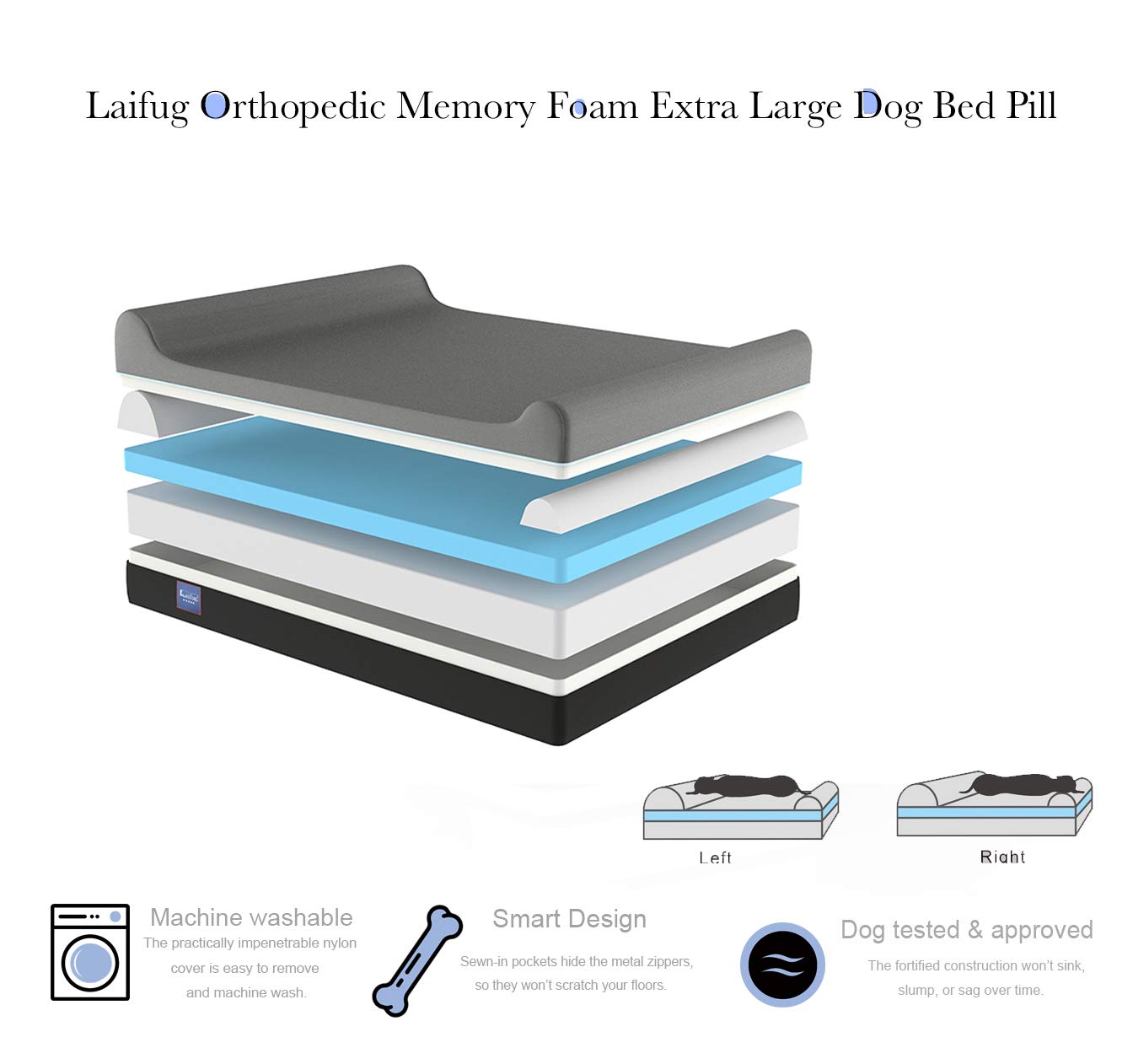 Laifug funda desmontable y lavable en microfibra suave.