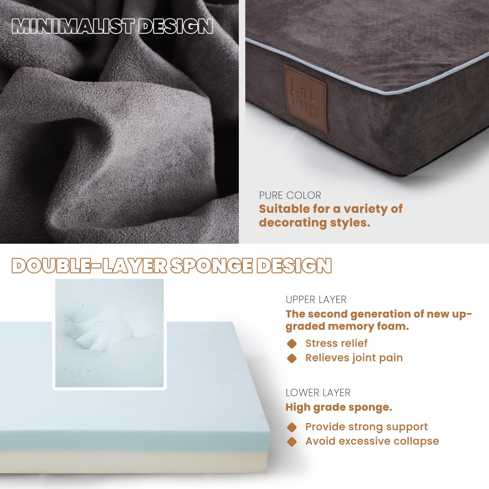 Laifug funda de ante lavable y desmontable para higiene fácil.