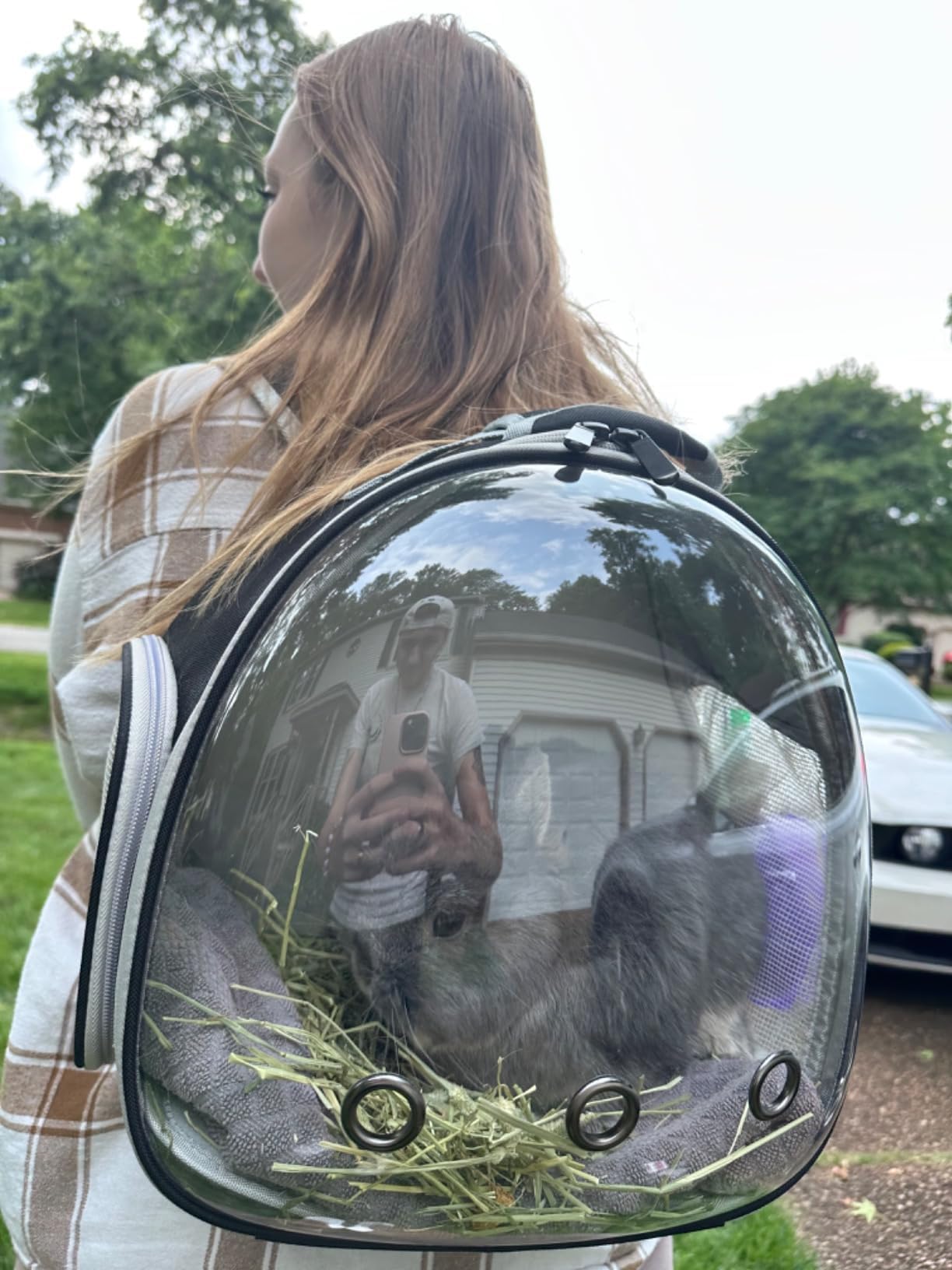 Mochila rosa LAIRIES para conejos y aves, agrega estilo al paseo.