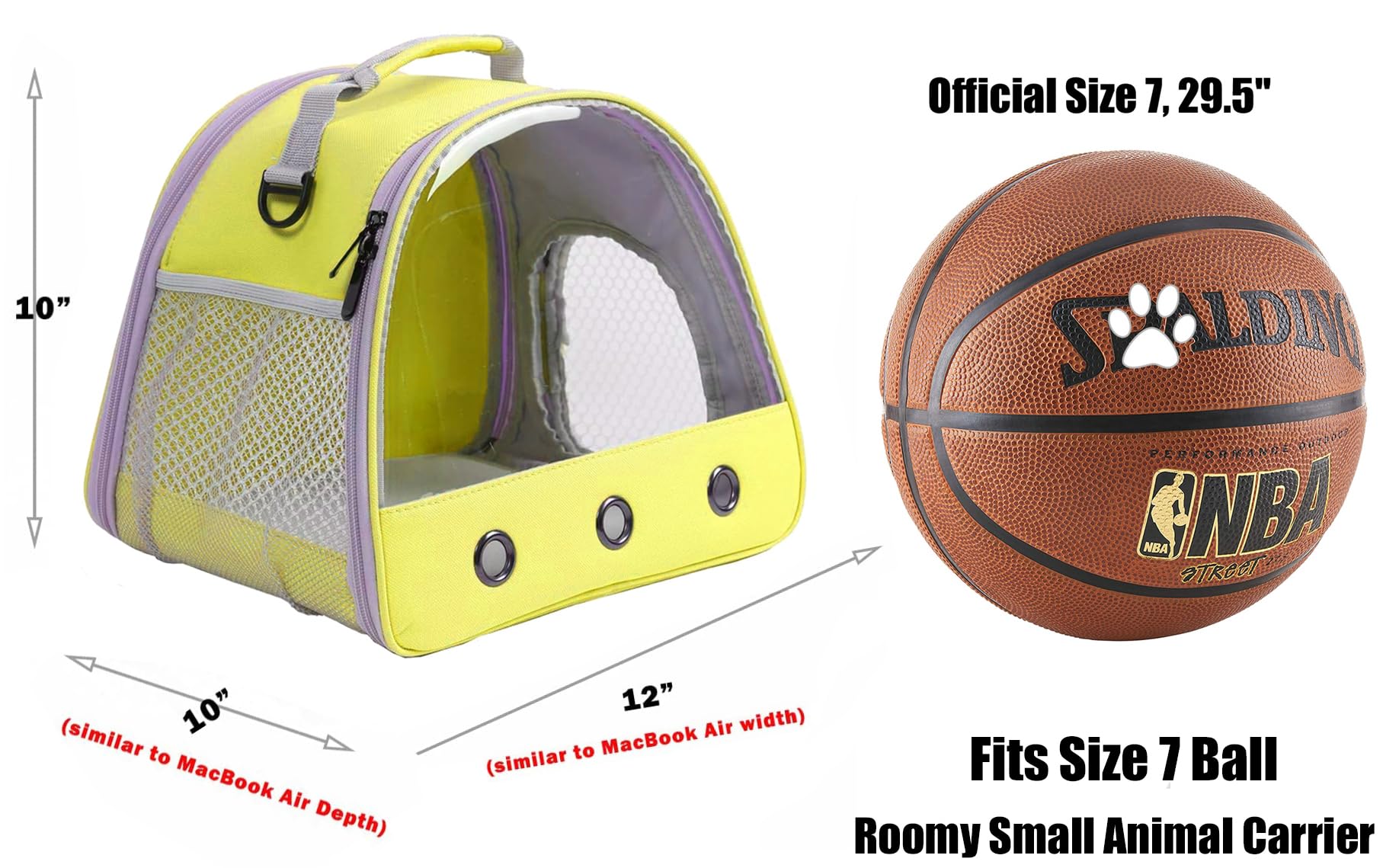 LAIRIES mochila transporte cobaya con ventilación frontal y lateral para flujo de aire constante