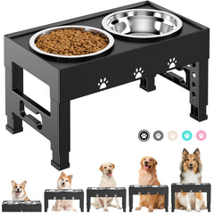 LAKIPETN: tazones elevados en acero inoxidable para perro, altura ajustable para mayor comodidad.