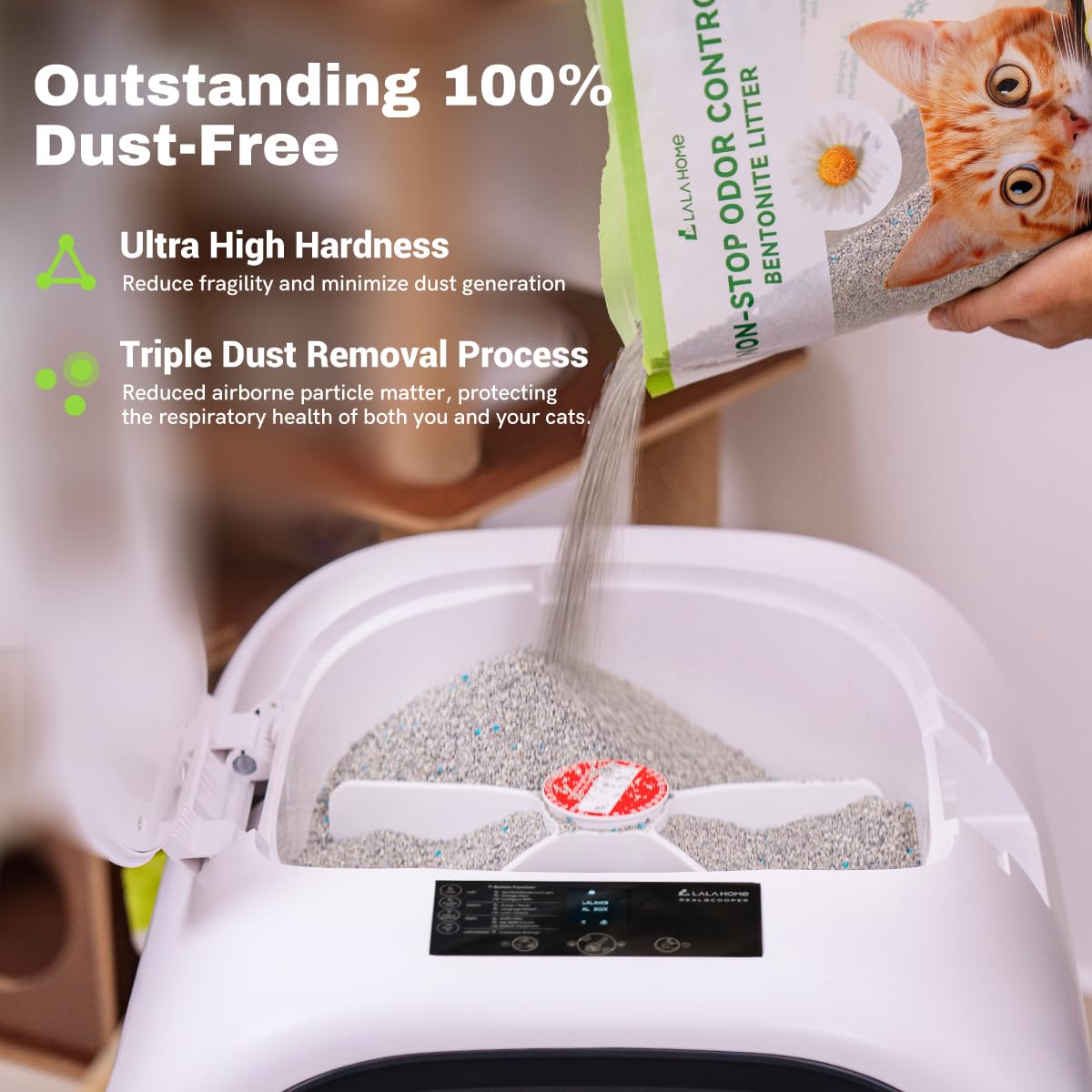 LALAHOME bentonite-litter-ideal-para-varios-gatos: duradera para hogares con varios felinos