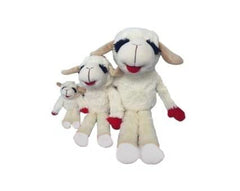 Lamb Chop, juguete perro flexible con textura suave, ideal para masticar y abrazar.