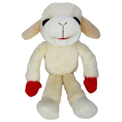 Lamb Chop, juguete perro parado con sonajero, fomenta juego interactivo y curiosidad en perros.