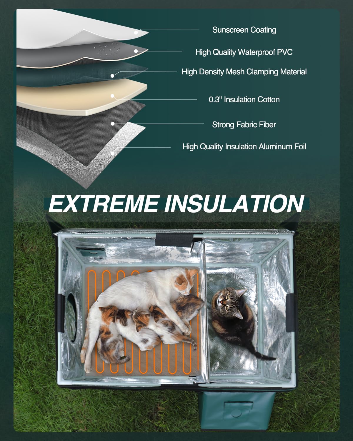 Lamlingo cama-calefactor-integrado mantiene temperatura agradable para el exterior.