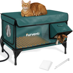 Lamlingo casa-gato caliente con dos soportes para cámara para monitoreo remoto
