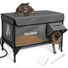 Lamlingo casa-gato-caliente-exterior refugio cálido para gatos al aire libre.