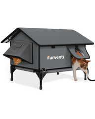 Lamlingo casa-gato-caliente-exterior ofrece refugio cálido para gatos al aire libre.
