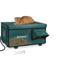 Lamlingo casa-gato-exterior-caliente ofrece refugio cálido para gatos al aire libre.