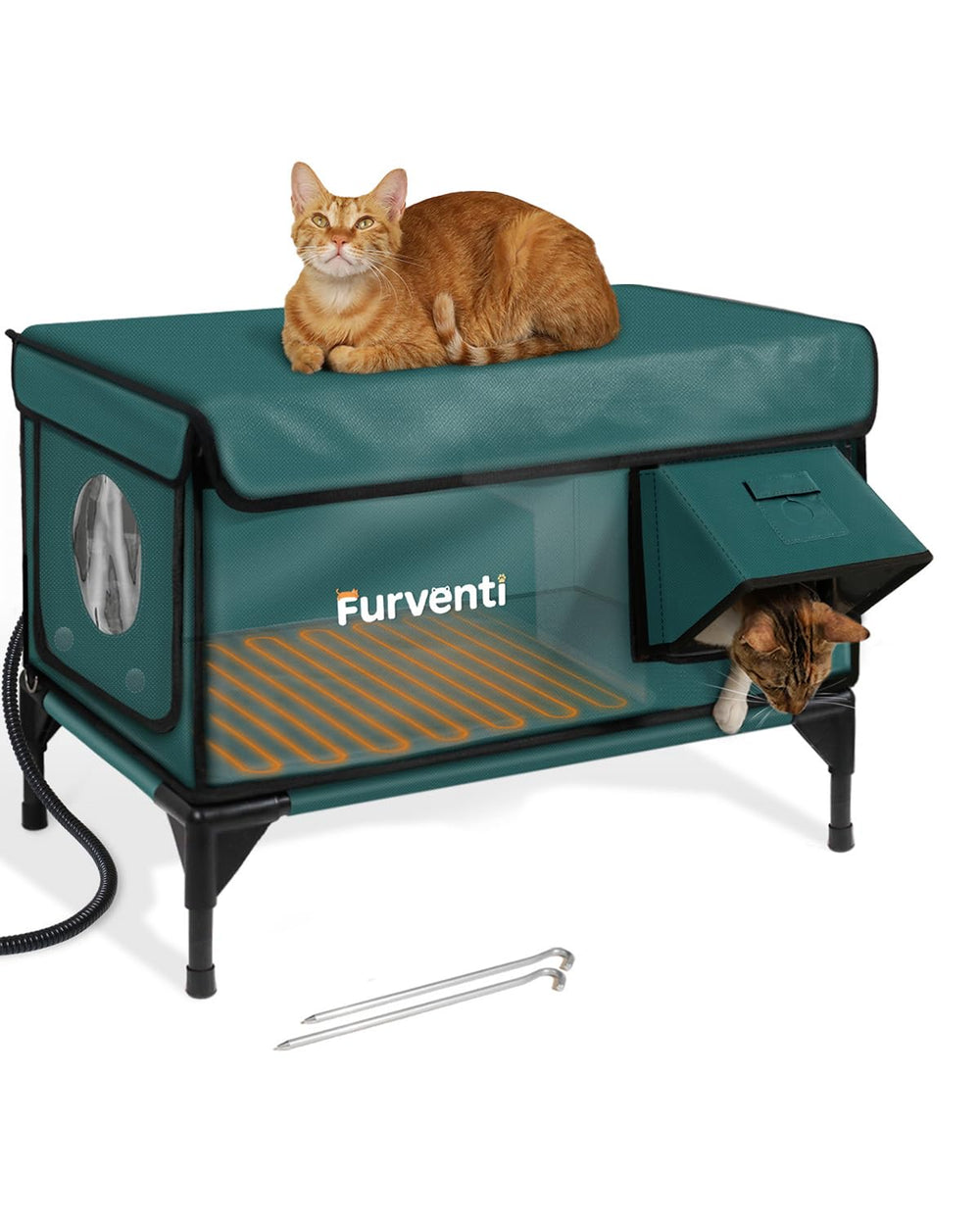 Lamlingo casa gatos exterior con calefacción integrada para clima frío