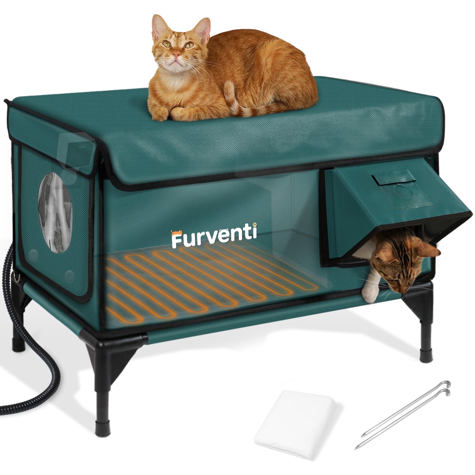 Lamlingo casita caliente para gatos exterior, refugio cálido y seguro para noches frías.