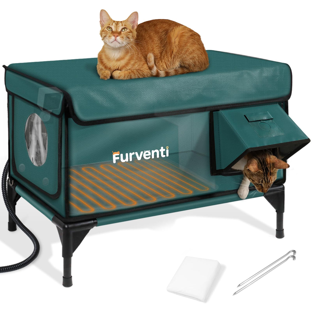 Lamlingo casita caliente para gatos exterior, refugio cálido y seguro para noches frías.
