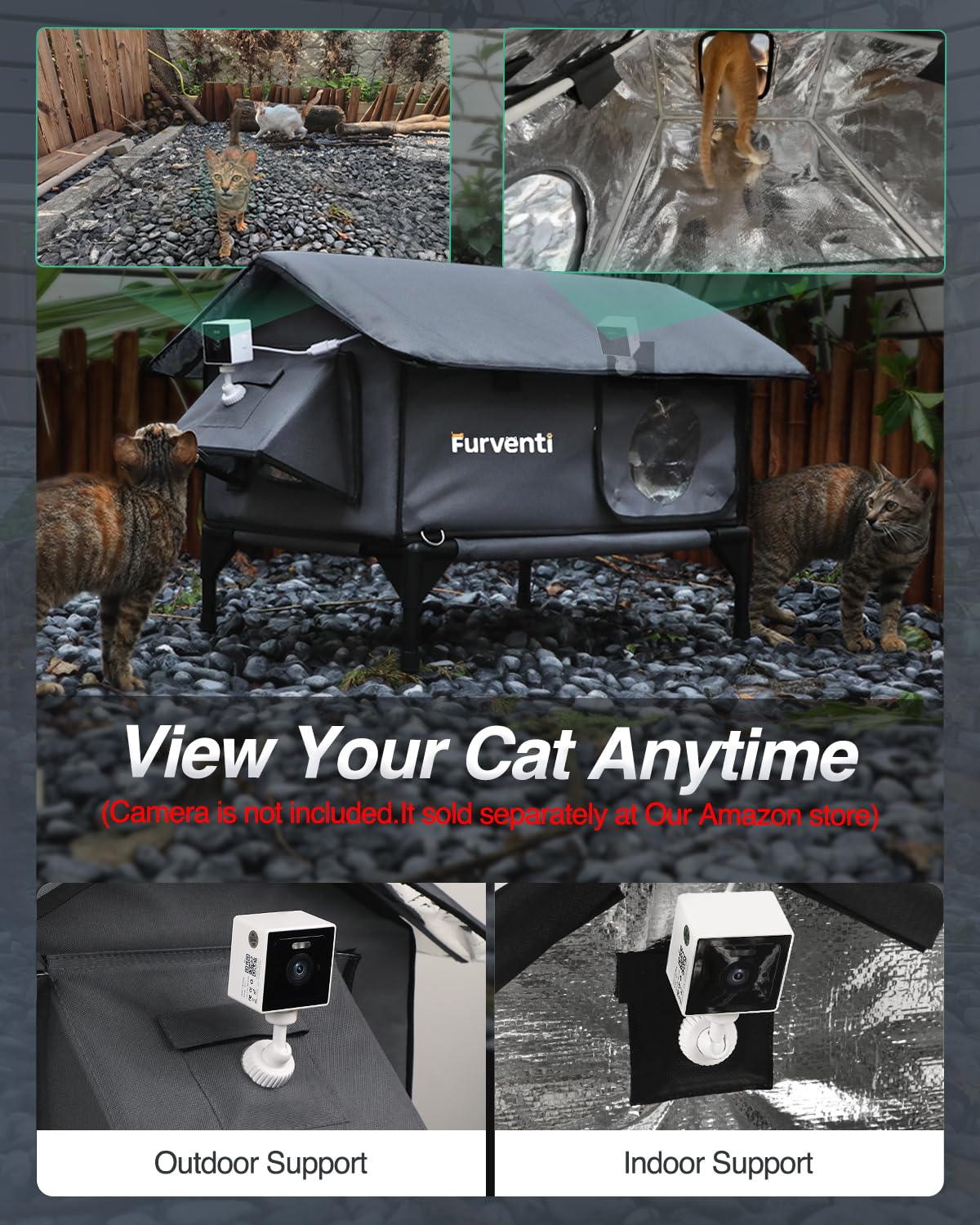 Lamlingo soporte-camara-exterior permite vigilar a tu gato desde fuera.