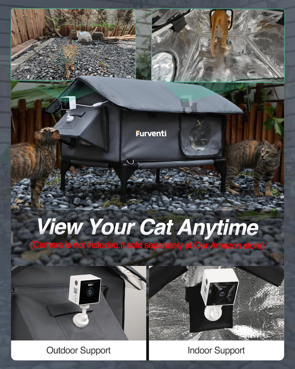 Lamlingo soporte-camara-exterior permite vigilar a tu gato desde fuera.