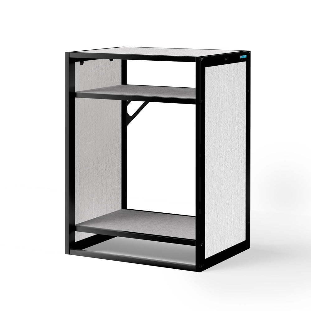 LANDEN estante de roble lavado, protección de piso y base estable para sala o despacho