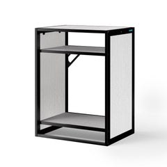 LANDEN estante de roble lavado, protección de piso y base estable para sala o despacho
