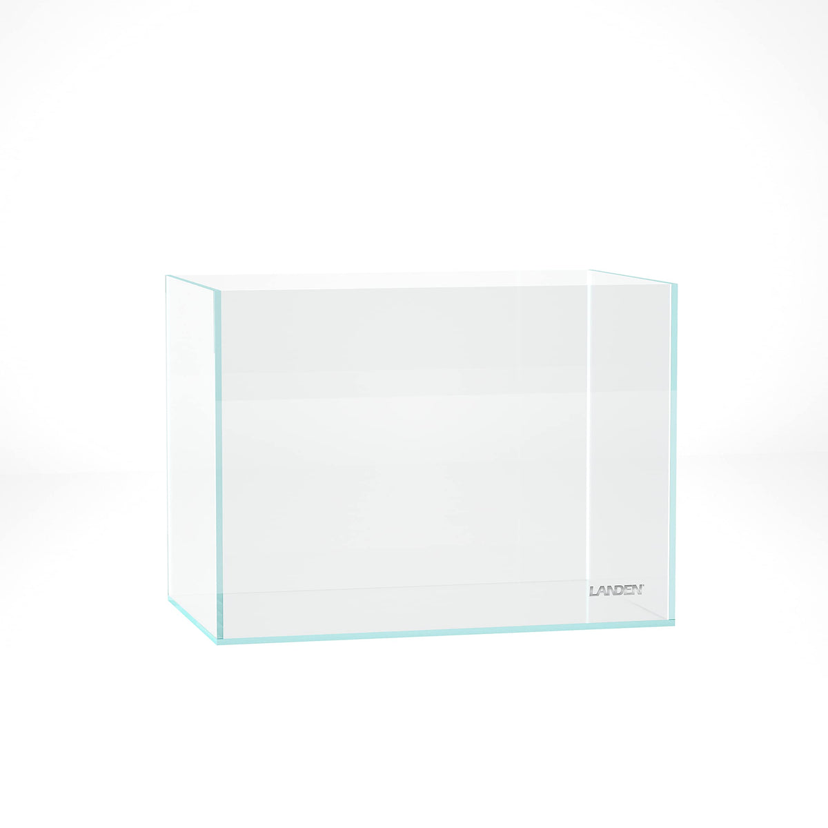 LANDEN tanque acuario 36N rimless: vista frontal sin marco para inmersión visual.