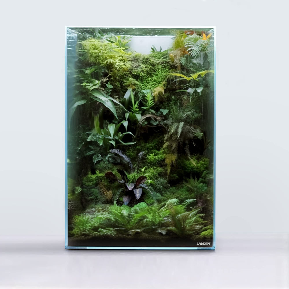 LANDEN tanque alto usa vidrio bajo hierro para colores más realistas.