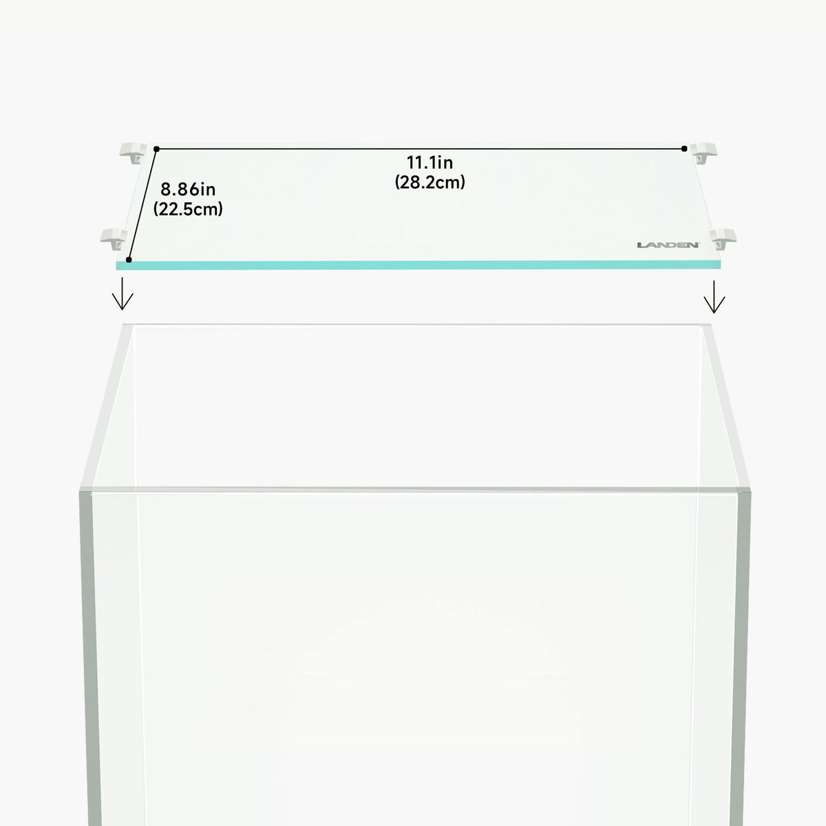 LANDEN tapa de acuario de vidrio 4mm, protege a los peces y evita saltos.