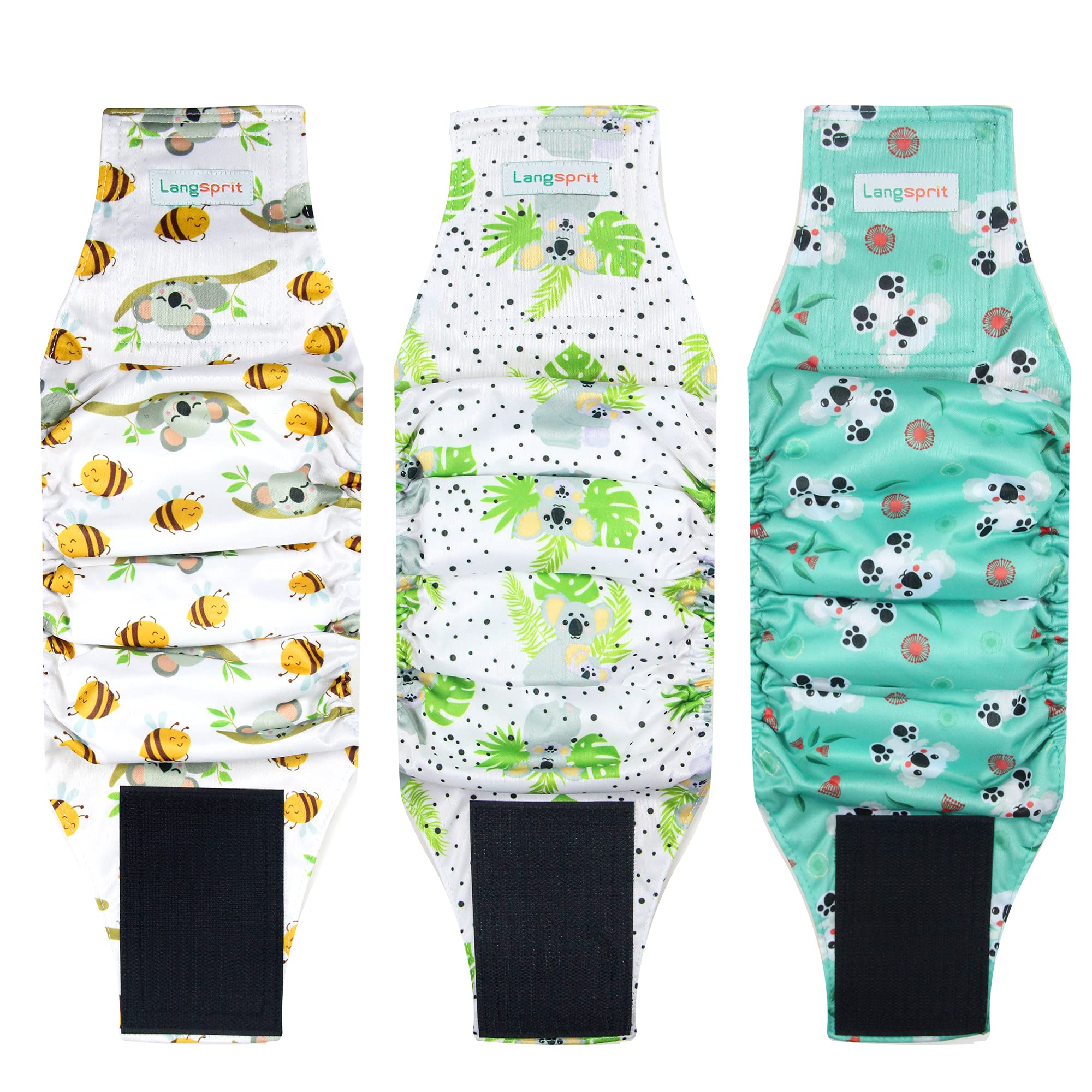 Bandas de barriga para perro macho de Langsprit, absorben líquidos para mayor higiene diaria.