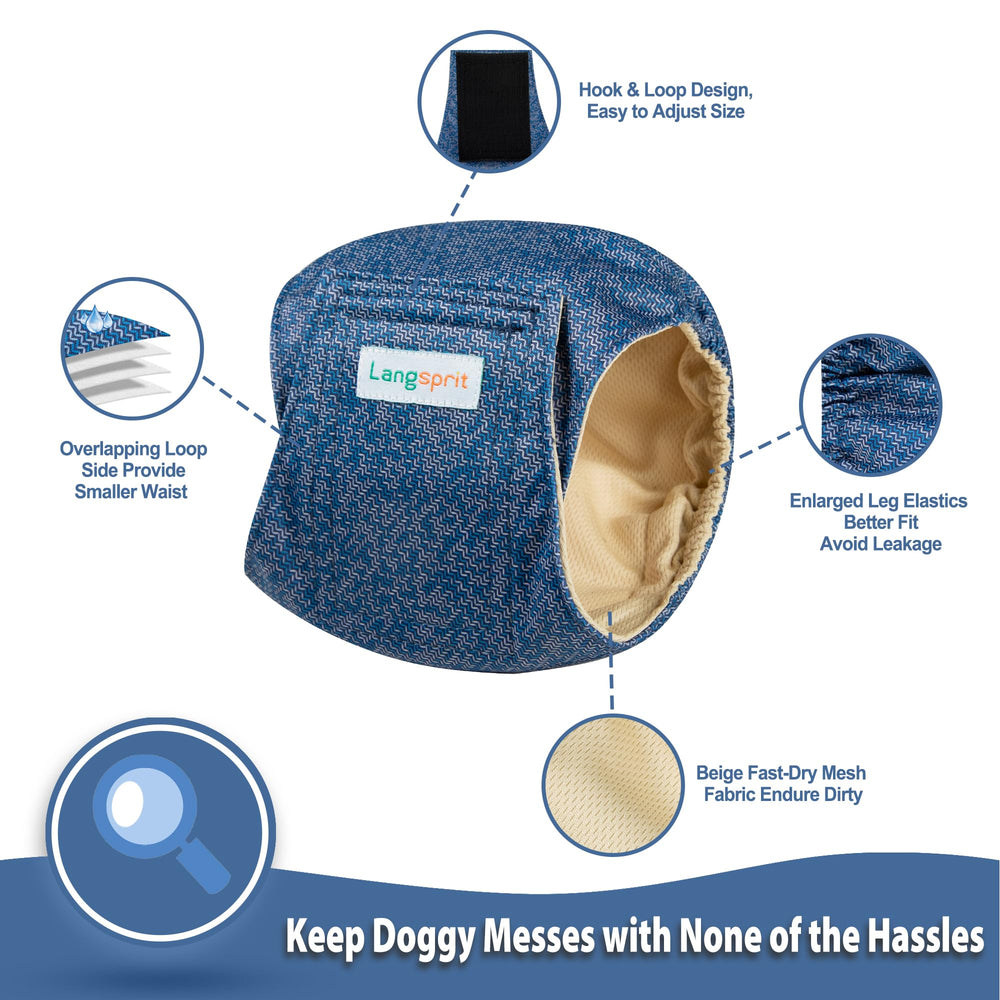 Langsprit banda de panza macho para perros con diseño práctico para uso diario