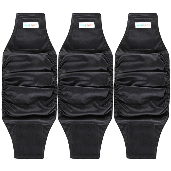 Langsprit bandas-panza para perro macho, 3 pack, ajuste cómodo y sin fugas.