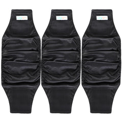 Langsprit bandas vientre para perro macho, conjunto 3 negro XS, ajuste cómodo.