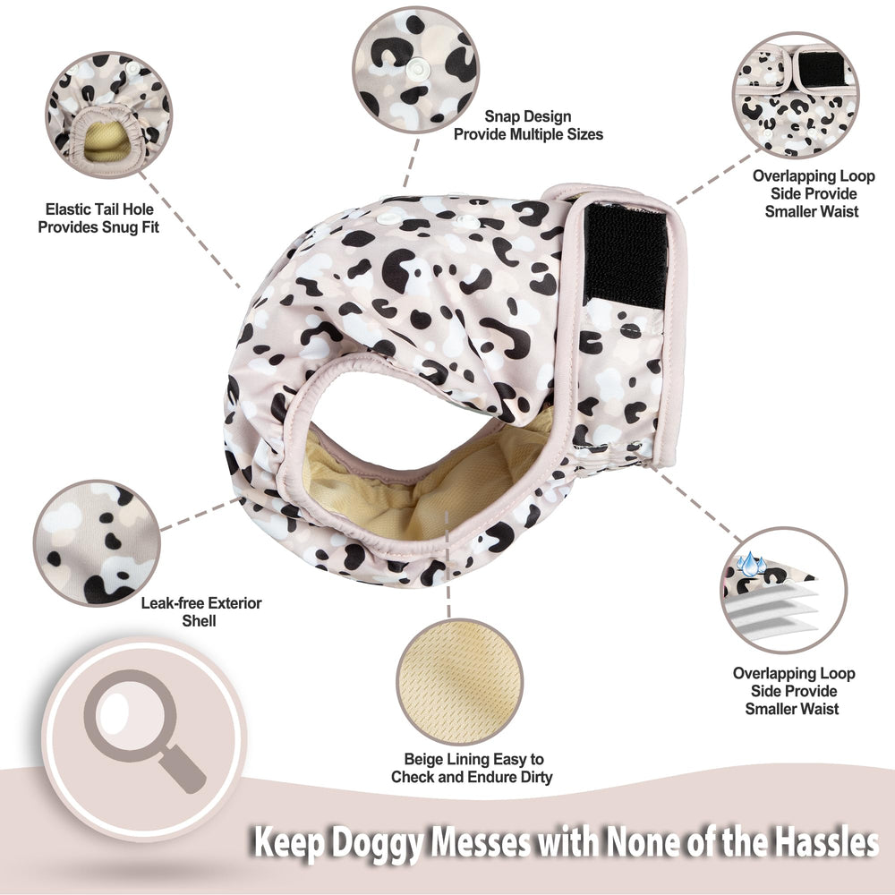 Langsprit interior absorbente de doble capa para perras Leopardo, mayor absorción