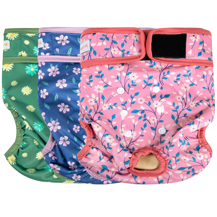 Langsprit pañales femeninos para perras con diseño floral, cómodo para el calor y entrenamiento.