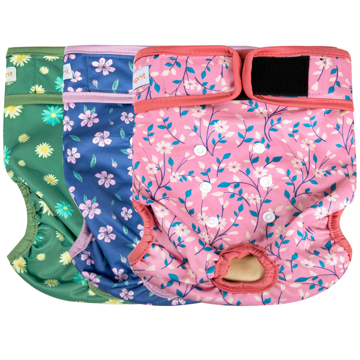 Langsprit panales femeninos para perro con estampa flor, cómodo y absorbente para casa limpia.