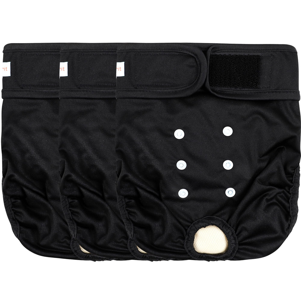 Pañales Langsprit para perras en celo con ajuste por broches para mayor comodidad.