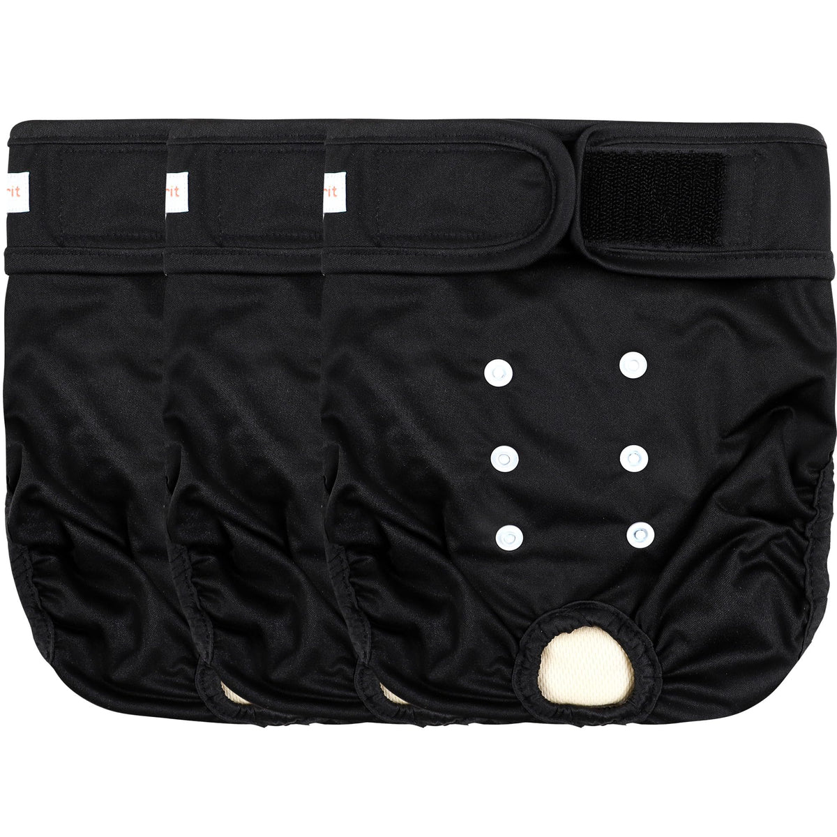 Pañales Langsprit para perras en celo con ajuste por broches para mayor comodidad.